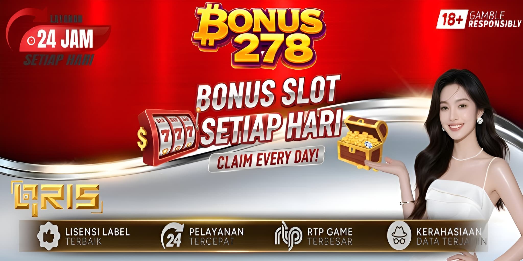 BONUS278: Situs Taruhan Slot Dan Live Casino Online 24 Jam Nonstop Terpercaya
